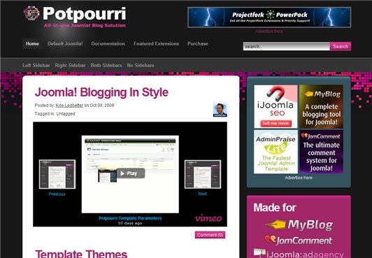 Potpourri MyBlog JomComment Ad Agency Template